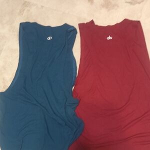 Blue and Red Sleeveless Tops ALO Size Small
